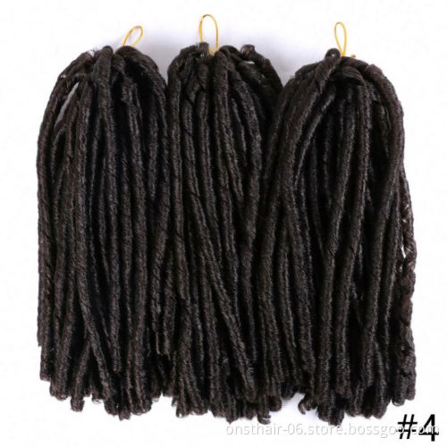 MYZYR Synthetic Faux Locs Braiding Hair Extensions for Women Soft Dreadlocks Crochet Braids Jumbo Dread Hairstyle Ombre Color